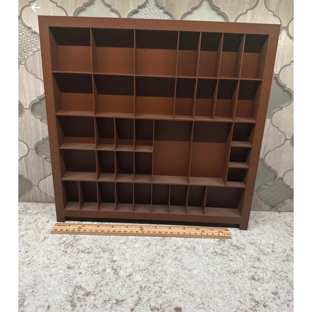 Trinket Shelf Tray Display Miniatures 3D Printed Dark Brown 13.5"x13.5" Minis